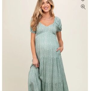 Pinkblush Sage Floral Maxi Dress